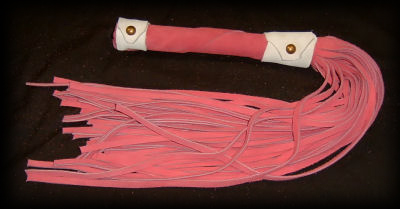 pink suede flogger leather